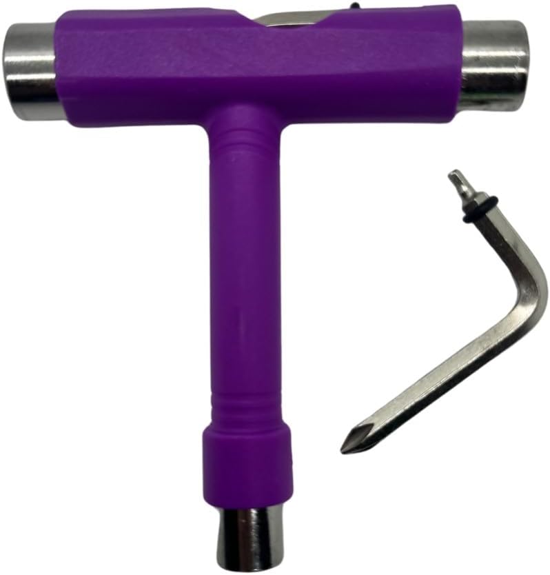 GHOST BOARDS Skate Tool All-In-One - Multi-Function Roller Skate Tool With T-Handle, Allen Key & Screwdriver for Easy Adjustments - Skate Key Fits Any Pocket- Skates Tools You’ll Always Carry - Purple - Image 2